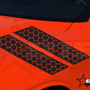 Dual Fender Honeycomb Stripes Vinyl Decal Graphics Fits Dodge Challenger