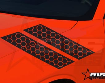 Calcomanía de vinilo con franjas de panal para guardabarros dobles, compatible con Dodge Charger