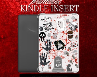 THRILLER Crime Kindle insert for clear case PRINTABLE Kindle Paperwhite 6.8 Thriller book Inspired Kindle Skin DIY Bookish Gift Kindle Decor
