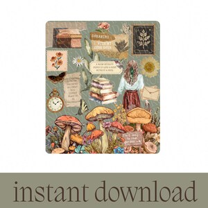 COTTAGECORE Aesthetic Kindle Insert for Clear Case, PRINTABLE Kindle ...