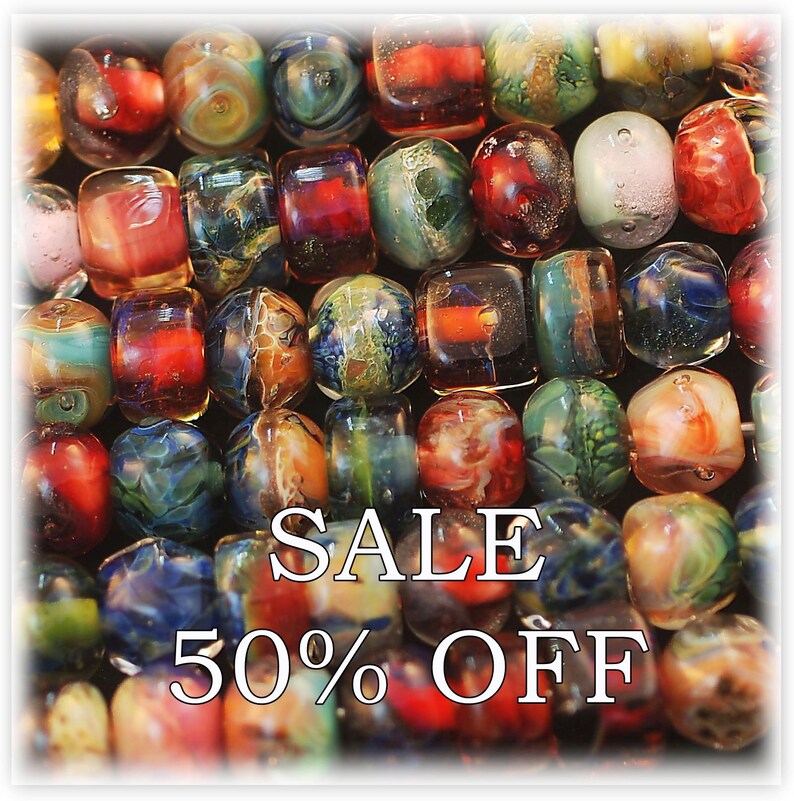 Sale Beads 16 Destash lampwork glass beads SRA Destash Bead Mix soap Assorted Lot borosilicate glass beads Mixed Lot SALE 50/% off