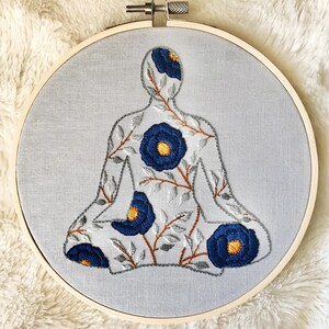 Embroidery Pattern PDF x Hand Embroidery x DIY Embroidery x Meditation Art x Hoop Art x Stitch Tutorial x Floral Embroidery x Home Decor