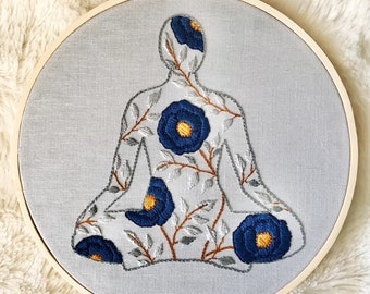 Embroidery Pattern PDF x Hand Embroidery x DIY Embroidery x Meditation Art x Hoop Art x Stitch Tutorial x Floral Embroidery x Home Decor