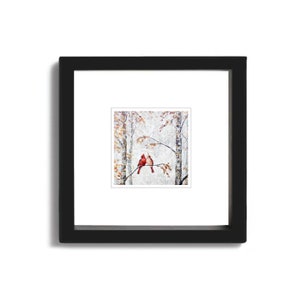 Snow Retreat Cardinals . . . 5X5 . . . Limited Edition Print