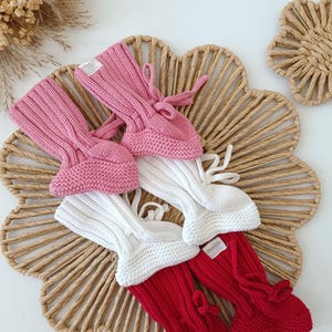 Newborn booties, baby socks,infant knitwear, birth announcement photoshoot, baby shower gift, coming home outfit set, Christmas knit booties