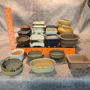 Beautiful and original Japanese Ceramic Glazed & Unglazed Shito Ceramic Bonsai Pots. 45.00 each pot