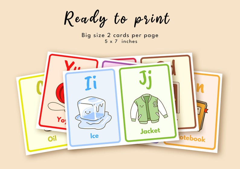 Flash Cards Text ABC Flashcards | Alphabet Things Around the House Flashcards | A-Z ...