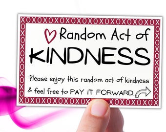 Random Act of Kindness Cards, instant download, 1 pdf, printable, A4, 8 cards