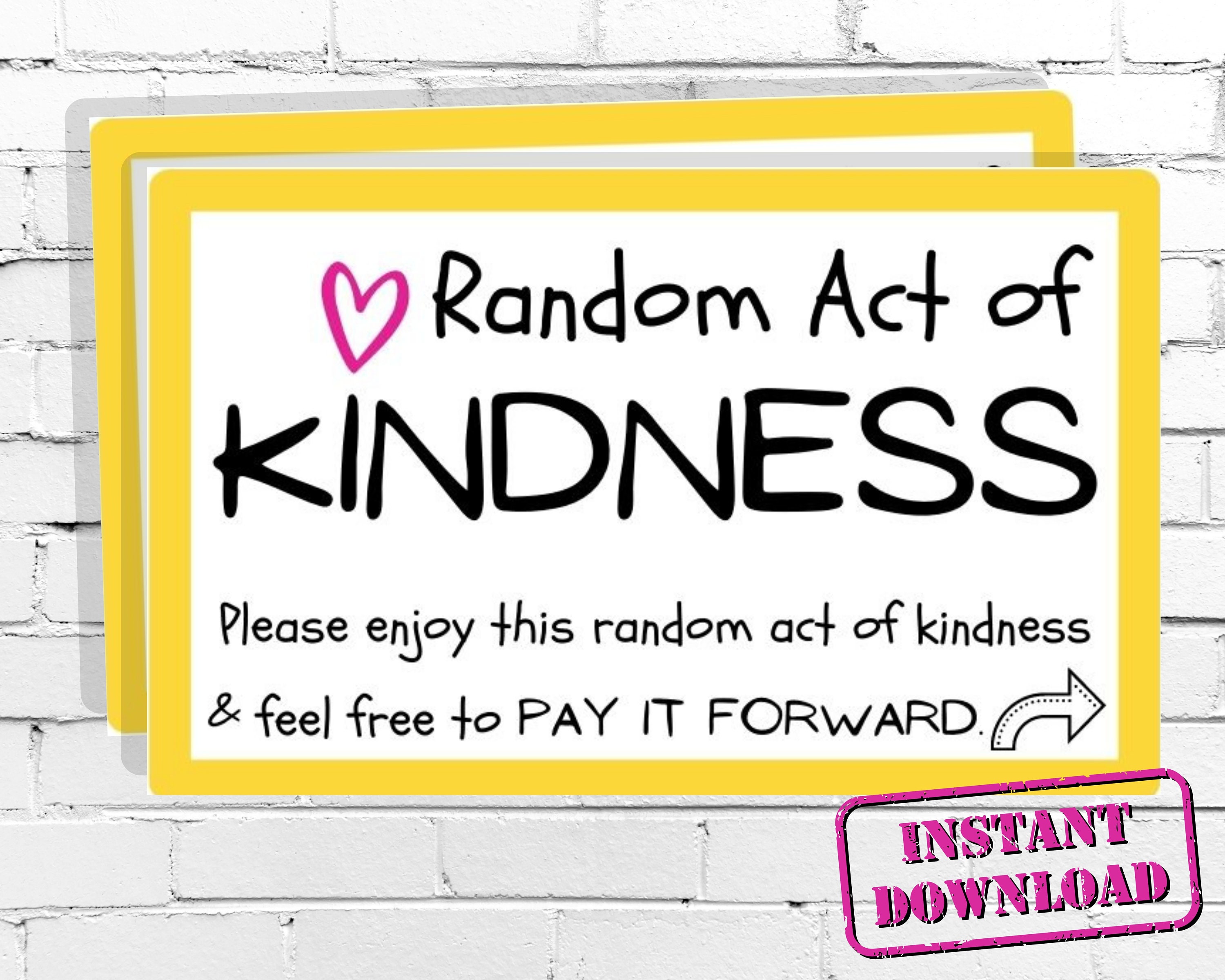 PRINTABLE Acts of Kindness Cards Instant Download 1 Pdf | Etsy