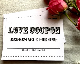 LOVE COUPONS, instant download, printable, DIY, pdf