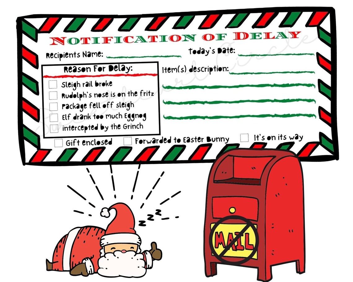 Package Delay Christmas instant download printable pdf Etsy