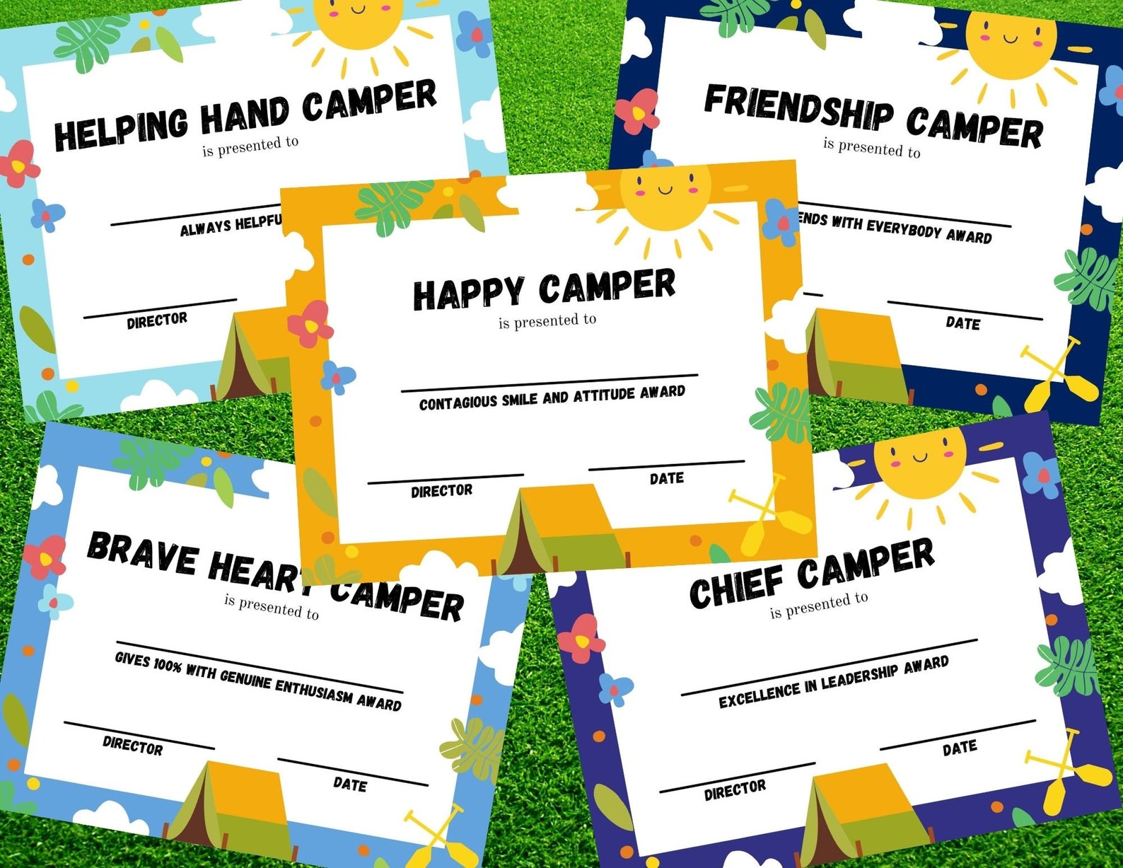 Camp Awards PDFs Downloadable printable Etsy