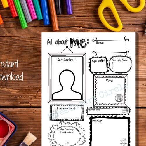 All About Me Worksheet Printable Sheet | Etsy