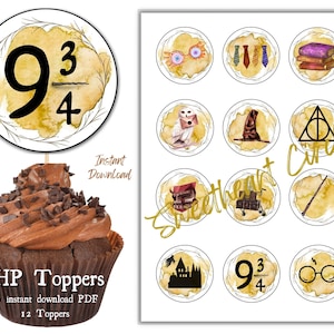 HP TOPPERS, birthday, instant download, printable, diy, pdf
