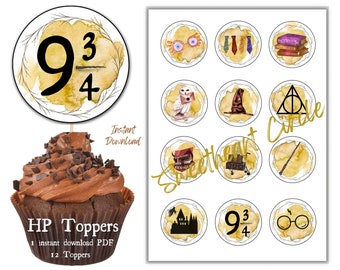 HP TOPPERS, birthday, instant download, printable, diy, pdf