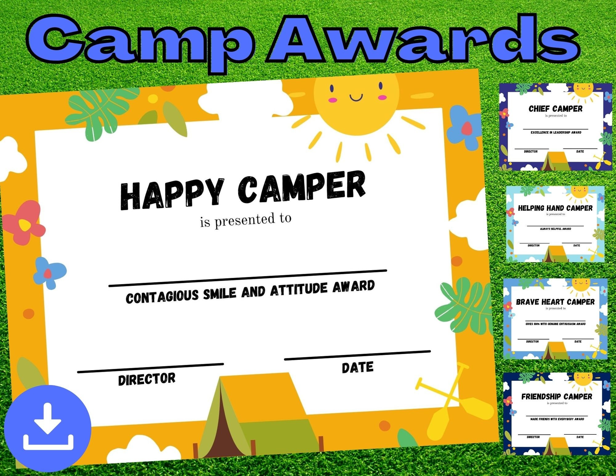 Camp Awards PDFs Downloadable printable Etsy