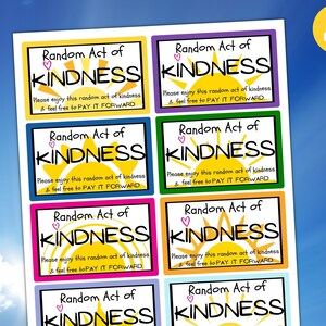 PRINTABLE Acts of Kindness Cards, Instant Download, 1 Pdf, Printable ...