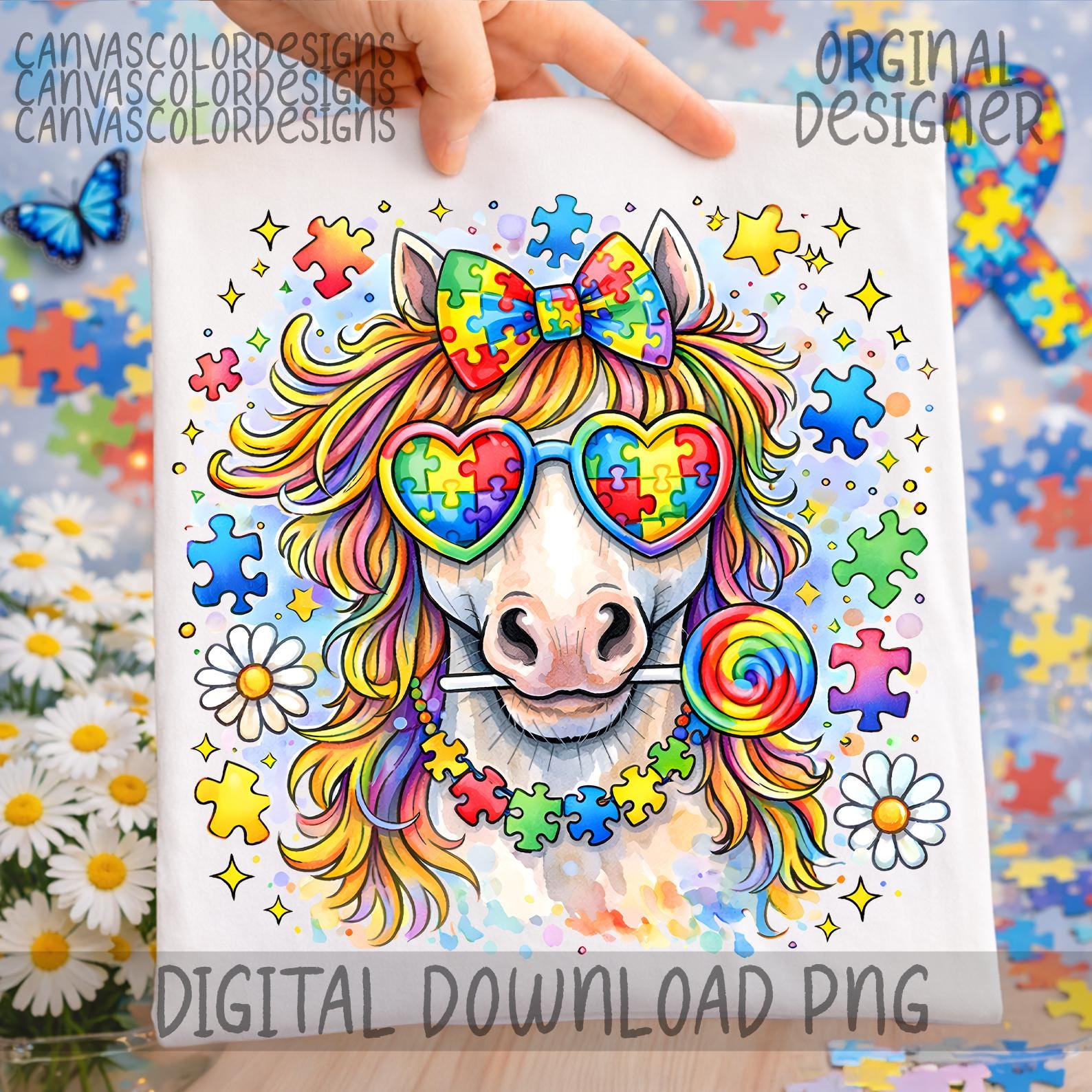 Autism Horse Png,puzzle Bow Horse Design,autism Awareness Shirt ...
