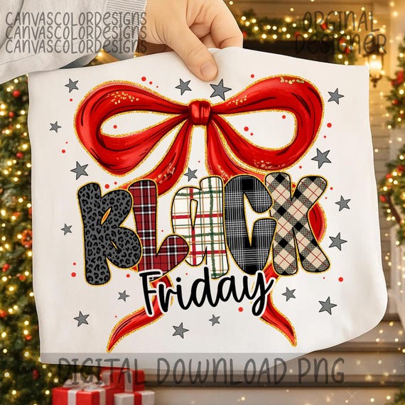 Black Friday Coquette Png,Red Bow Png,Plaid Pattern Design,Christmas Shopping Png,Black Friday Sale Design,Fashion Design,Black Friday Squad