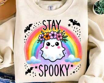 Stay Spooky Png, Cute Ghost Png, Halloween png, Coquette ghost png,Rainbow png,Flower Png, Halloween Ghost png, Spooky Season Png, Sublimate