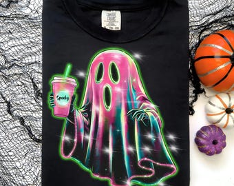 Boo-Jee Halloween Ghost Png, Neon Halloween Ghost Png, Bougie, Coffee Ghost PNG, Cute Ghost Png, Halloween Mama Png, Sublimate Design