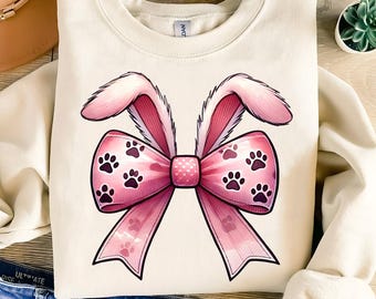 Coquette Easter Bunny Bow Png, Bow Png,Easter Bow png,Easter Day Png,Easter Design Easter Png, Easter Bunny Png, Easter shirt design