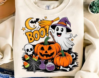 Cute Boo ghost PNG Sublimation Design Digital Download, Boo Png, Pumpkin Png, Spooky Season, halloween png, ghost png, Trending png