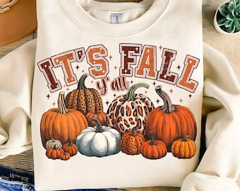 It's fall y'all Leopard Pumpkin Png, Fall Pumpkin PNG, Fall Shirt Png, Trendy Sublimation Download, Fall Autumn Sublimation, Fall girl png