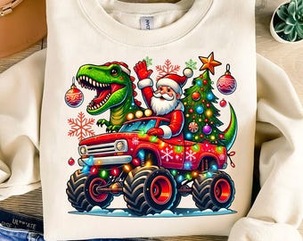 Christmas Truck Png, Santa And Dinosaur Png, Dinosaur Png, Santa Png,Santa Claus PNG,Christmas PNG,Merry Christmas, Sublimation Design
