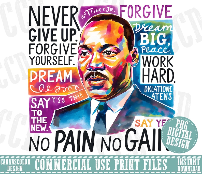 Martin Luther King PNG, MLK PNG, Watercolor Mlk Png, I Have a Dream ...