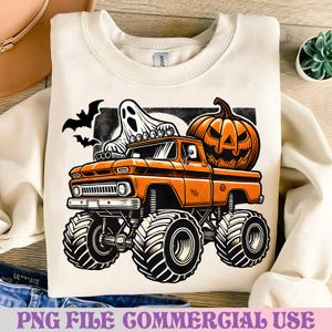 Halloween-vrachtwagen png, griezelige vrachtwagen png, pompoen png, sublimatieontwerp digitale download, sublimatieontwerpen, halloween png, spook png