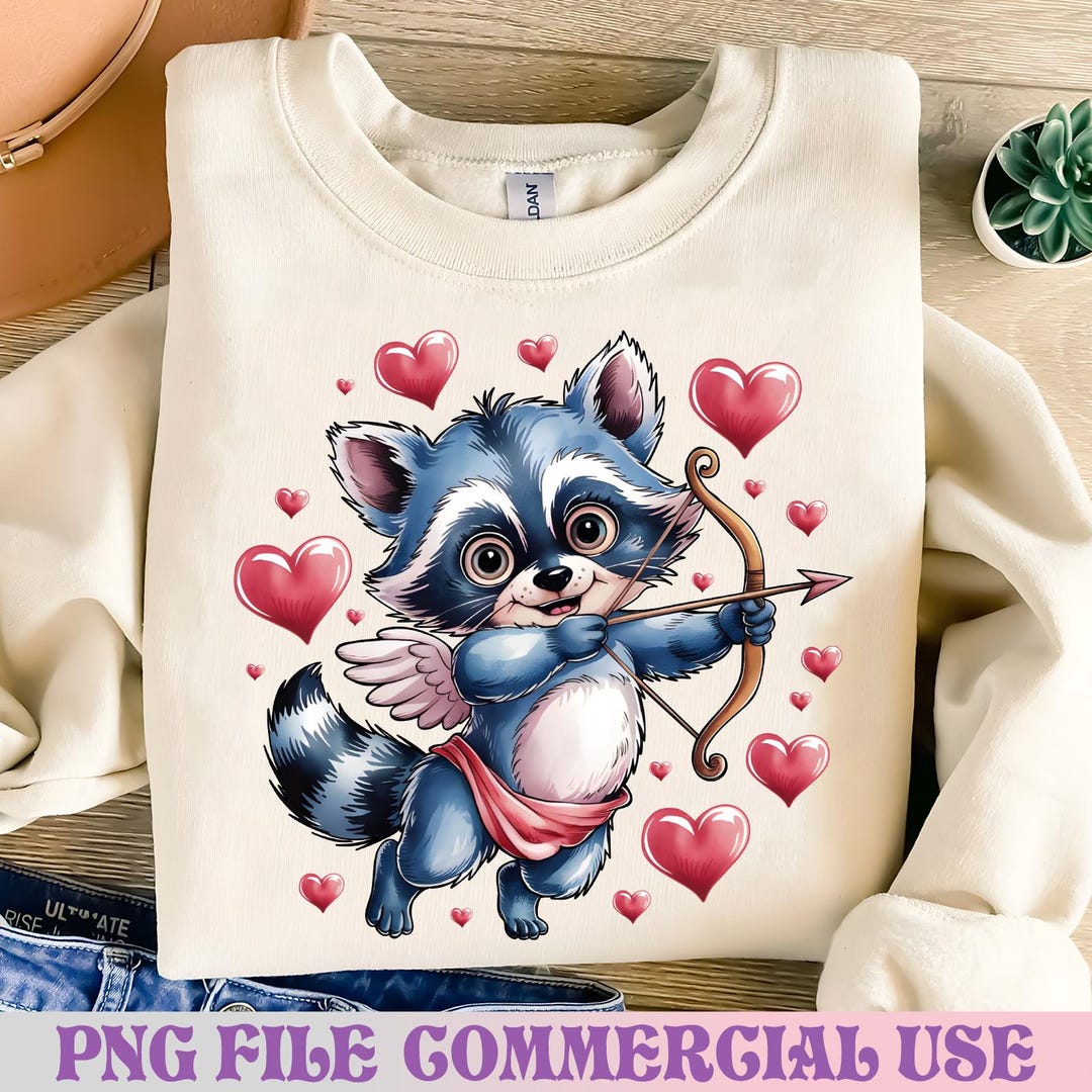 Cupid Raccoon Cupid Raccoon Png, Valentine Raccoon Png,valentine's Day Sublimation ...