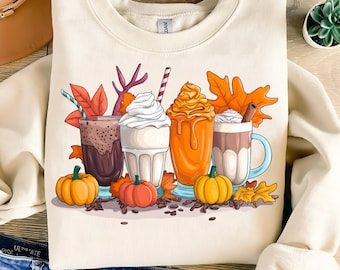 Fall Pumpkins Coffee Cups Png, Sublimation Design, Pumpkin Coffee Png,Fall Vibe,Autumn Png,Pumpkin Spice Png,T-Shirt Design,Instant Download