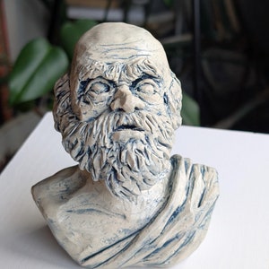 Plato Mini Bust — Hand-carved Statue of Ancient Greek Philosopher Plato