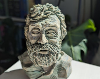 Aristotle Statue —  Handmade Ceramic Statue of Greek Philosopher Aristotle