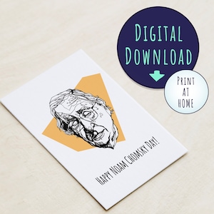 Noam Chomsky-dagkaart: digitale download voor een zelfgemaakte kaart thuis afdrukken