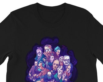 The Existential Crisis T-Shirt — Existentialist shirt with: Nietzsche, Kierkegaard, Camus, Sartre, Simone de Beauvoir, Kafka & more