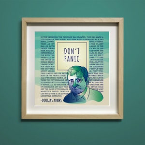 Douglas Adams Quotes — [§]  8x8/10x10 - Don't Panic - Print