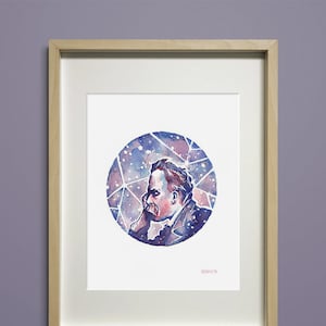 Friedrich Nietzsche — [§] Watercolor Painting - 8x10 Giclee Print