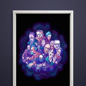 The Existential Crisis — [§] Existentialist Print with: Nietzsche, Kierkegaard, Camus, Sartre, Simone de Beauvoir, Heidegger, Kafka and more