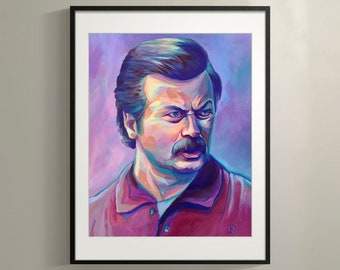 Ron Swanson Print — [≈] Nick Offerman as Ron Swanson in Parks and Recreation - 18x24, 16x20, 11x14, or 8x10 Poster