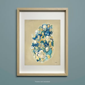 The New School — Poster with Philosophers: Plato, Aristotle, Marx, Kant, Kierkegaard, Nietzsche, Zizek, Judith Butler, and more