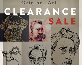 Arte original • Liquidación • Regalo de última oportunidad para los amantes de la filosofía: Arendt, Rorty, John Stuart Mill, Nietzsche y más