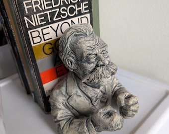 Mini busto de Nietzsche en lucha: estatua personalizada tallada a mano del filósofo alemán Friedrich Nietzsche
