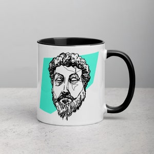 Marcus Aurelius Mug — [§] Coffee Mug With Artwork of Stoic Philosopher Marcus Aurelius