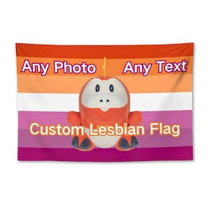 Tapeçaria personalizada com bandeira do orgulho lésbico, bandeira lésbica do pôr do sol, decoração com bandeira lésbica, presente lésbico personalizado, presente para namorada lésbica, coisas fofas