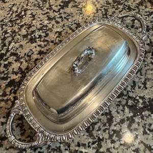 Vintage English Silver Plated Butter Dish