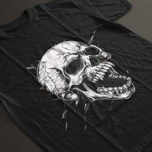 Maglietta Death Metal Skull - Maglietta con teschio horror urlante - Maglietta Gothic Heavy Metal - Design scheletrico in stile tatuaggio punk rock - Gildan®