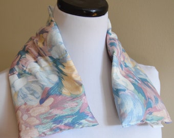 Microwaveable Heat Pad or Neck / Body Heat Wrap - Floral Print Cotton, Filled with Flax Seed and Optional Lavender Buds