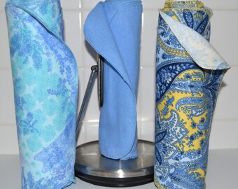 Paperless Flannel Kitchen Towels Reusable Cloth Zero-Waste Eco-Friendly Washable Un-Paper - Choice of Fabric